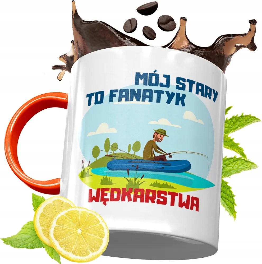 Narancssárga Bögre Horgászoknak Ajándék fényképes nyomtatással