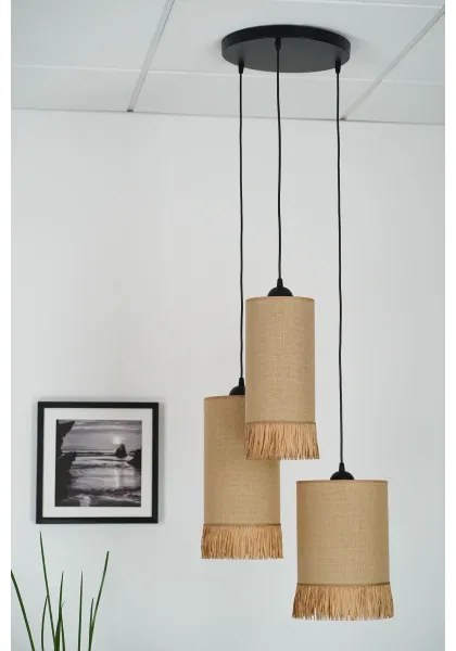 Brilagi - WINNETOU TUBES 3xE27/15W/230V barna/fekete függeszték