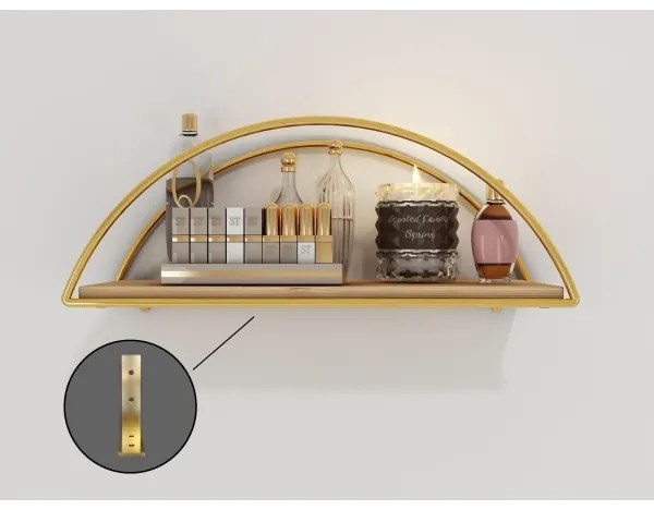 Fali polc 45x18 cm tölgy/arany