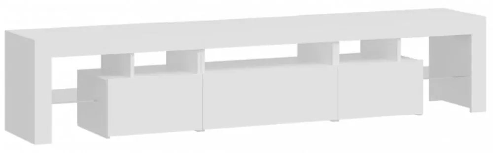 magasfényű fehér TV-szekrény LED lámpákkal 200x36,5x40 cm