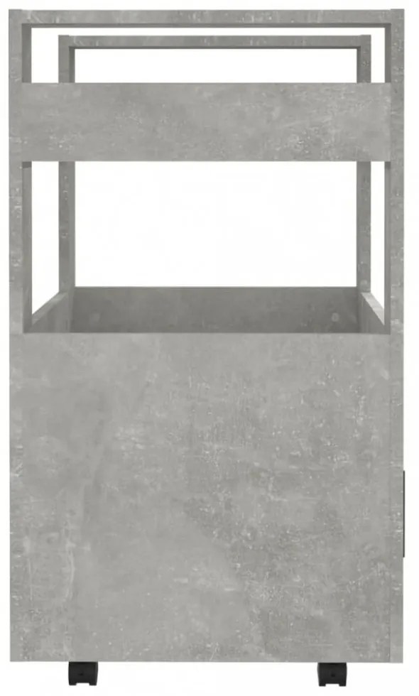 betonszürke szerelt fa zsúrkocsi 60 x 45 x 80 cm