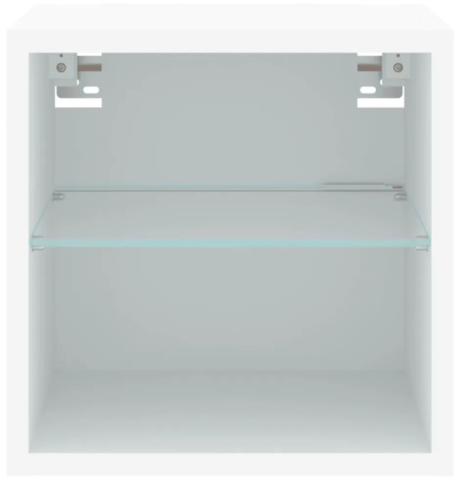 fehér falra szerelhető TV-szekrény LED-lámpákkal 30x28,5x30 cm