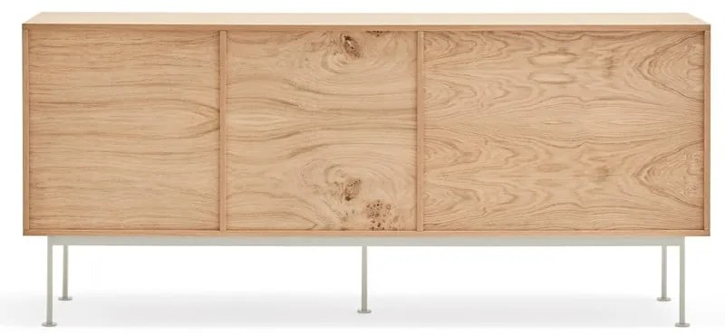 Yoko krémfehér komód tölgyfa dekorral, szélesség 180 cm - Teulat