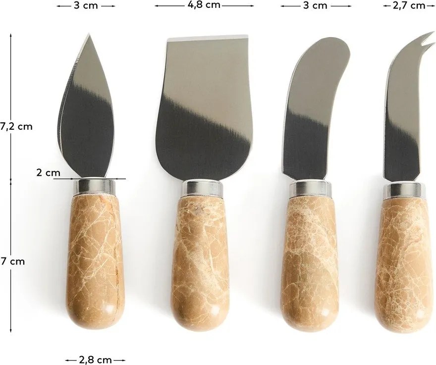 Rozsdamentes acél sajtvágó kés készlet 4 db-os Adoma – Kave Home