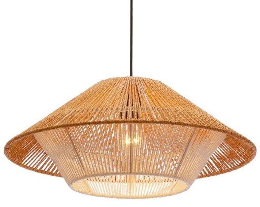 AFRICA függőlámpa kábellel 1xE27/40W/230V, átm. 50 cm, barna/krémszínű