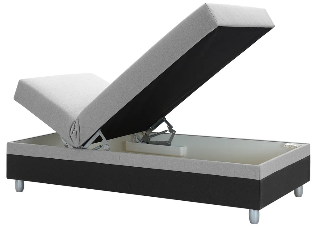 Egyszemélyes ágy 85 cm Sodak (fekete + szürke) (tárolóhellyel). 1100767
