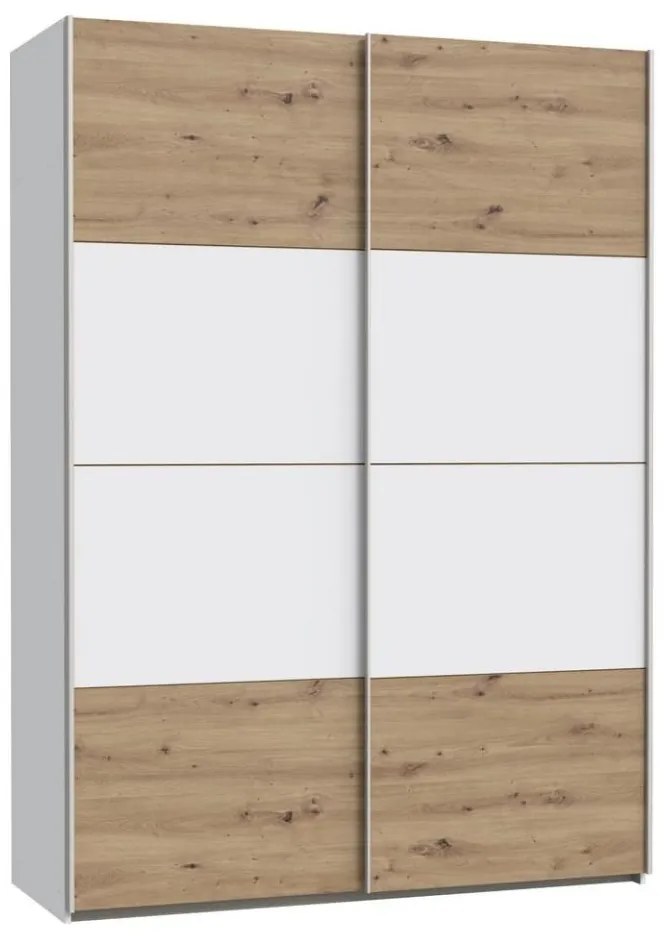 KARO gardróbszekrény 150x210 cm fehér/artisan tölgy
