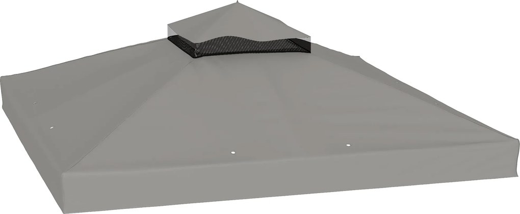 Outsunny 3×3 m pavilon cseretető — kétszintes, vízálló PVC-bevonatos 600D Oxford (370 g/m²), UPF 30+, lefolyónyílások | Aosom