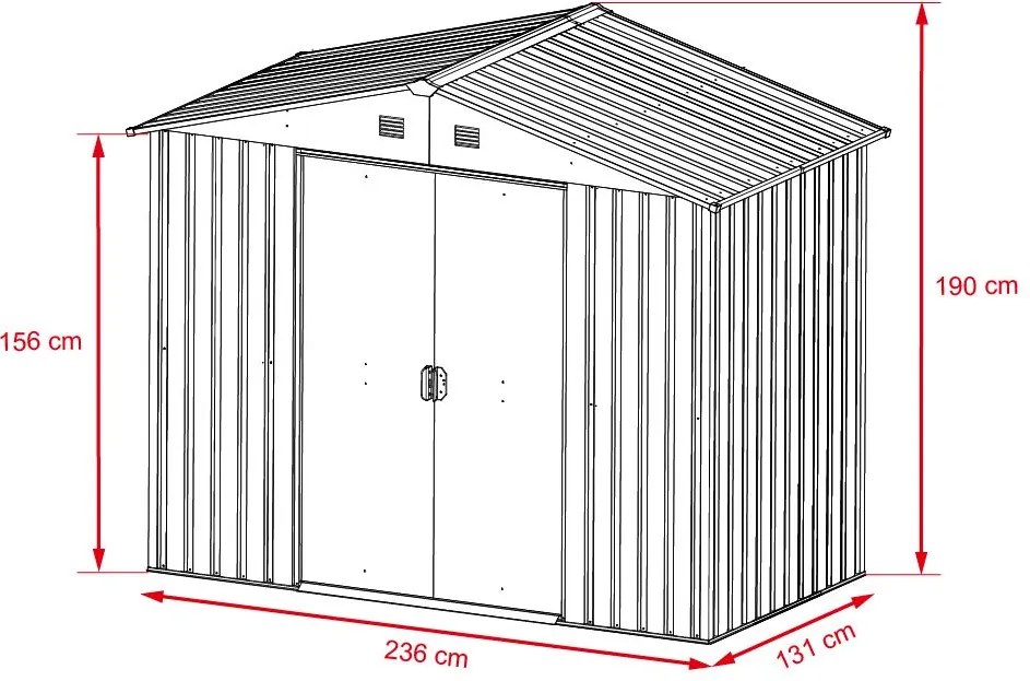 Avenberg kerti ház szerszámokra 2,36 x 1,31 m ANTRACIT SD-YX48-H154C