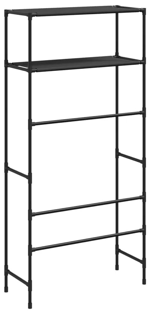 2 szintes fekete vas mosógép feletti tárolóállvány 69x28x143 cm