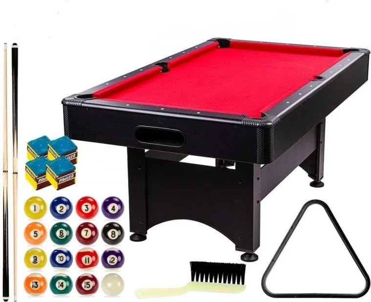 GamesPlanet® Biliárdasztal TRENDLINE Piros 6ft 184 x 108 cm