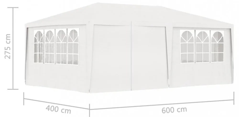 fehér rendezvénysátor oldalfalakkal 4 x 6 m 90 g/m²