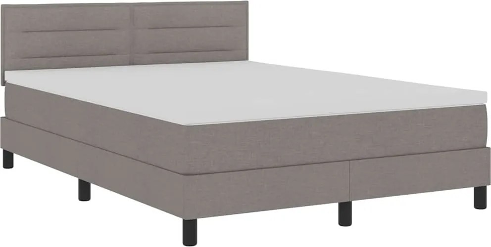 vidaXL Boxrugós ágy matracmal leddel Tópszínű 160 x 200 cm szövet