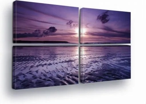 Vászonkép 120x80 Naplemente napfelkelte tenger tengerpart ég felhők természet