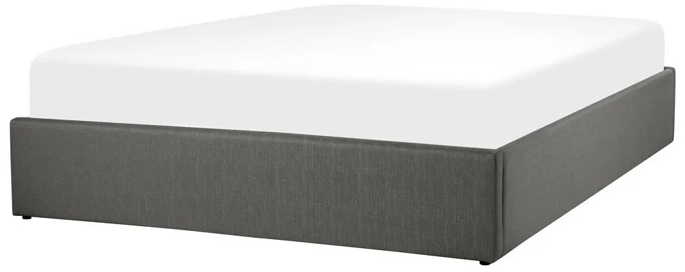 Franciaágy 160 cm DIJON (ágyráccsal és tárolóhellyel) (szürke). 1007234
