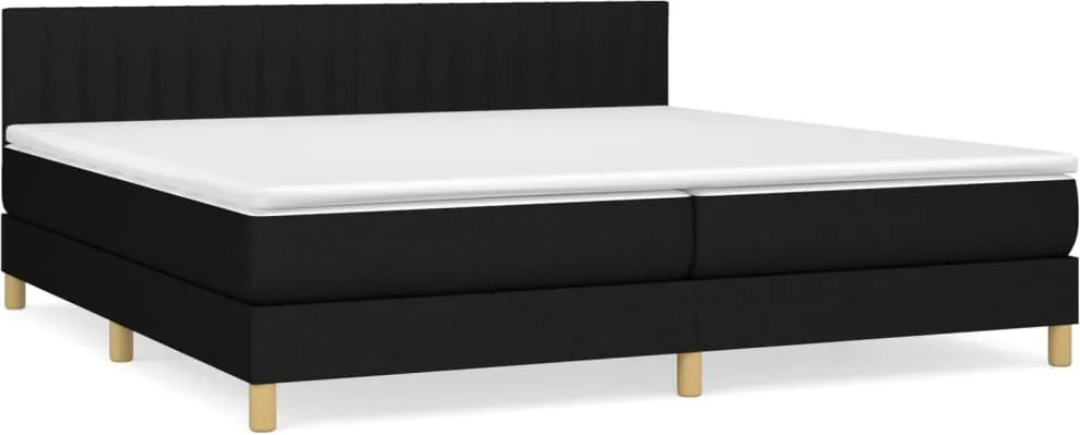 vidaXL fekete szövet rugós ágy matraccal 200 x 200 cm