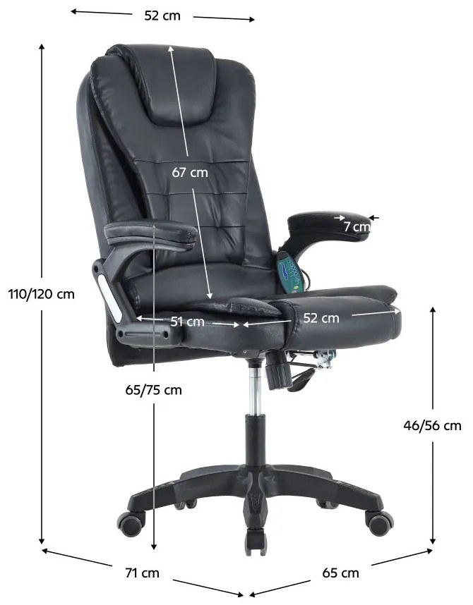 Masszázsfotel Tylor OC709 (fekete). 1075466