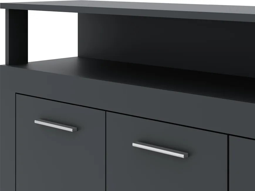 XXL/LUNA komód 4 ajtó / 4 fiók, antracit / antracit