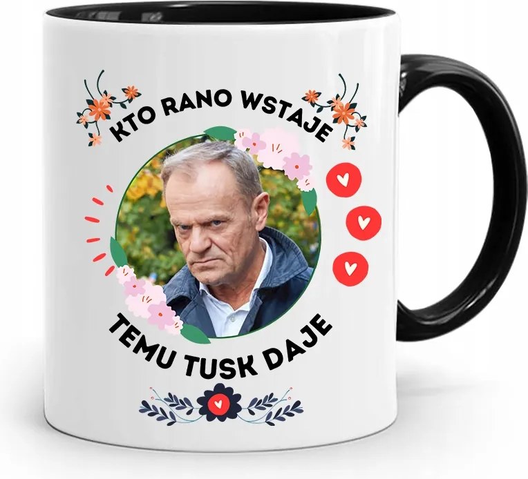 Donald Tusk Fekete Bögre Platform Ajándék fényképes nyomtatással