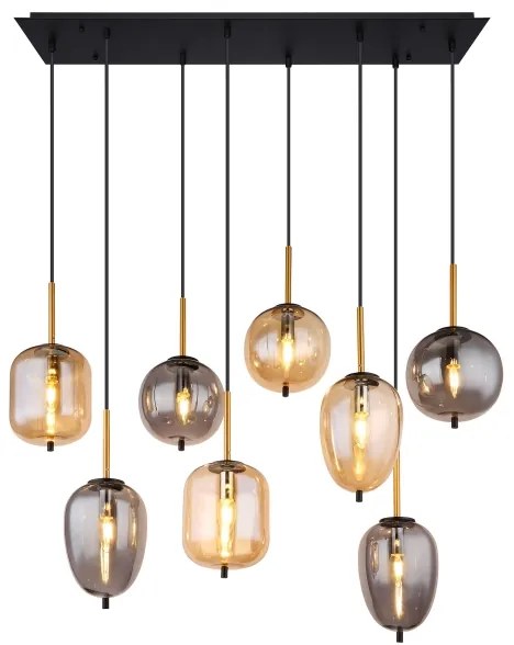 Globo 15345-8A - Csillár zsinóron BLACKY 8xE14/40W/230V réz