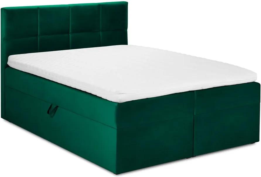 Mimicry zöld bársony kétszemélyes ágy, 200 x 200 cm - Mazzini Beds