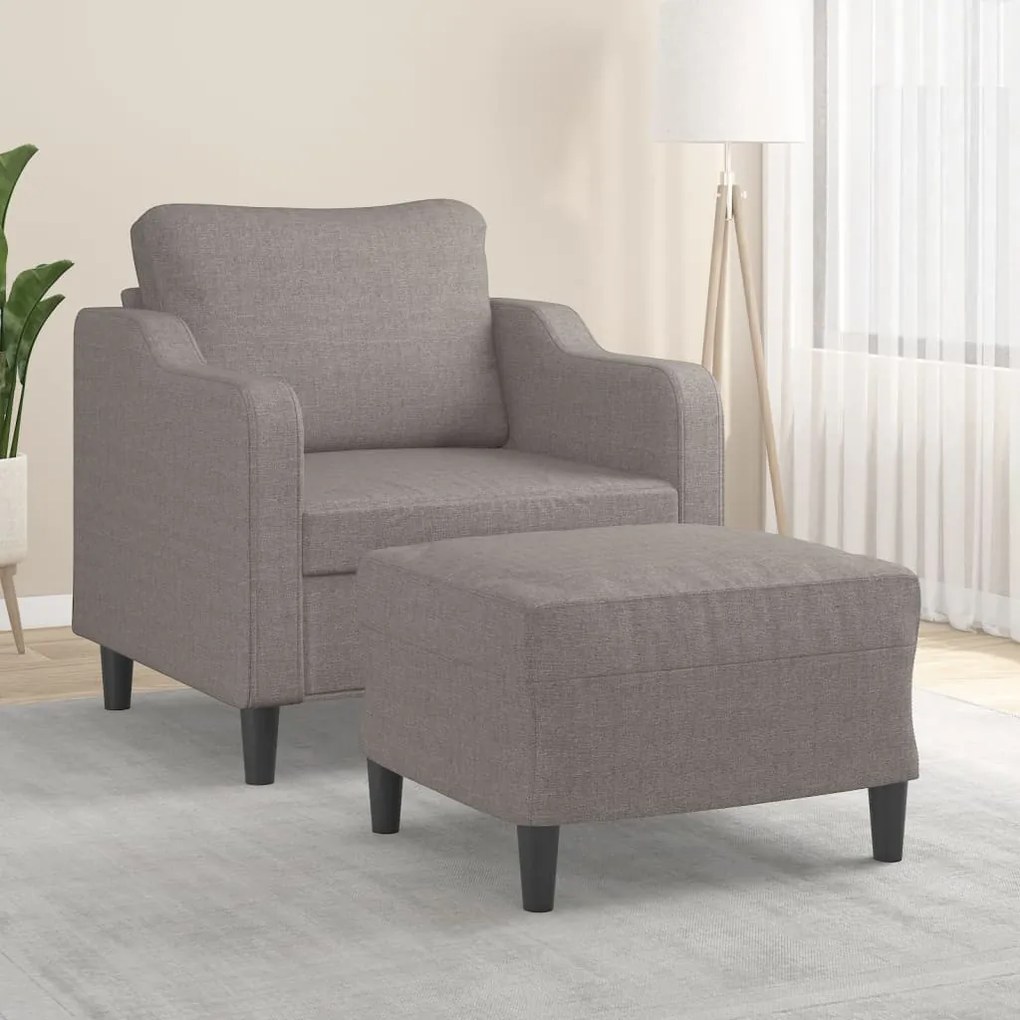tópszínű szövet kanapéfotel lábtartóval 60 cm