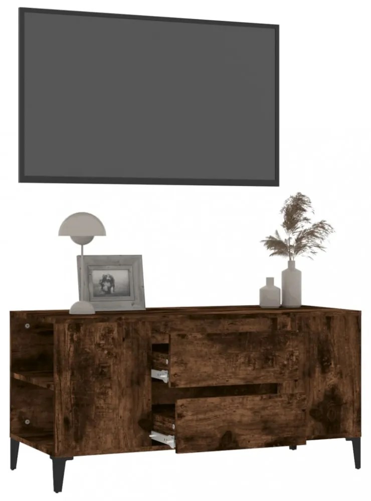 füstös tölgy színű szerelt fa TV-szekrény 102x44,5x50 cm