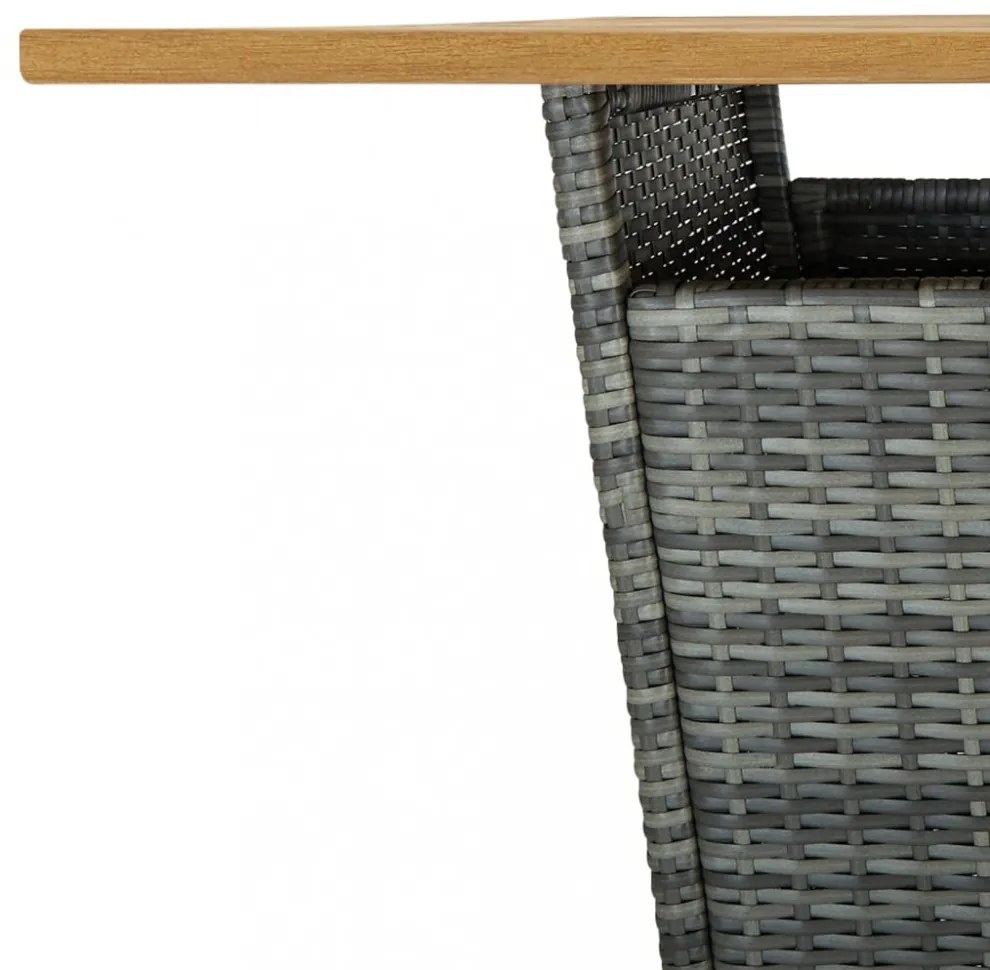 vidaXL 9 részes szürke polyrattan kerti bárszett párnákkal
