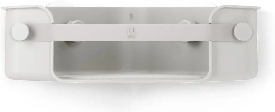 Szürke öntapadós újrahasznosított műanyag fürdőszobai sarokpolc Flex Adhesive – Umbra