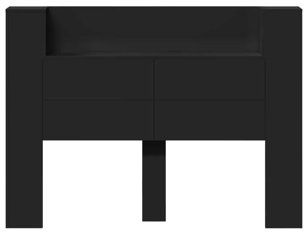 Fejtámla LED -es lámpákkal Fekete 140 x 16,5 x 103,5 cm Faanyag