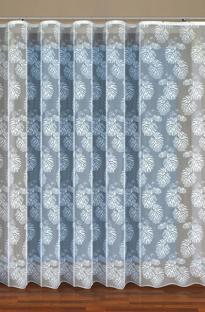 Mg Függöny Levelek monster 34949 Fehér kész szalaggal 200x250cm M