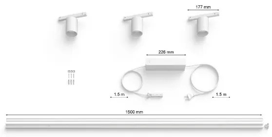 Philips-KÉSZLET 3xLED RGB Dimmelhető lámpa sínrendszerhez Hue LED RGB/15,6W/230V