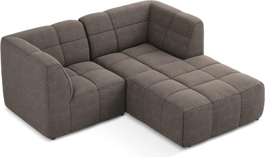 Barna buklé sarokkanapé (jobb oldali-heverő résszel) Aloha – Makamii