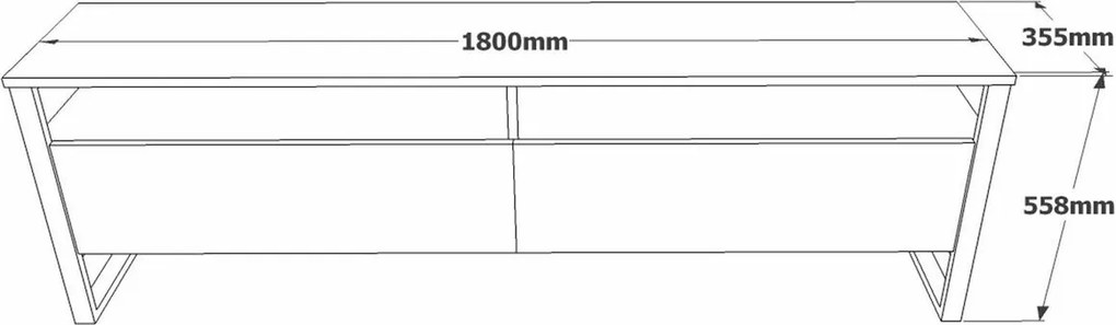 Man Atlantic Pine and Black TV-asztal