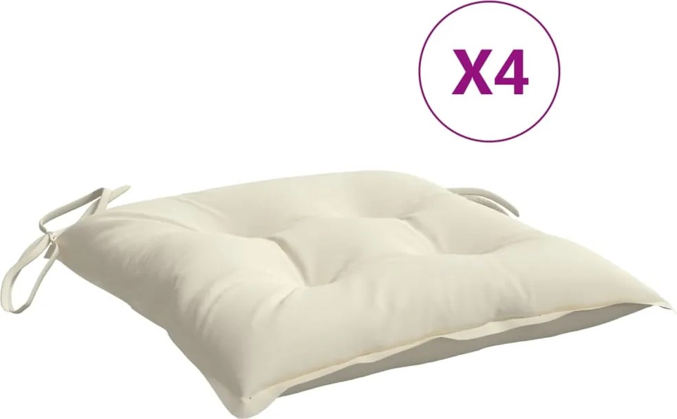 vidaXL 4 db krémfehér oxford szövet székpárna 40 x 40 x 7 cm