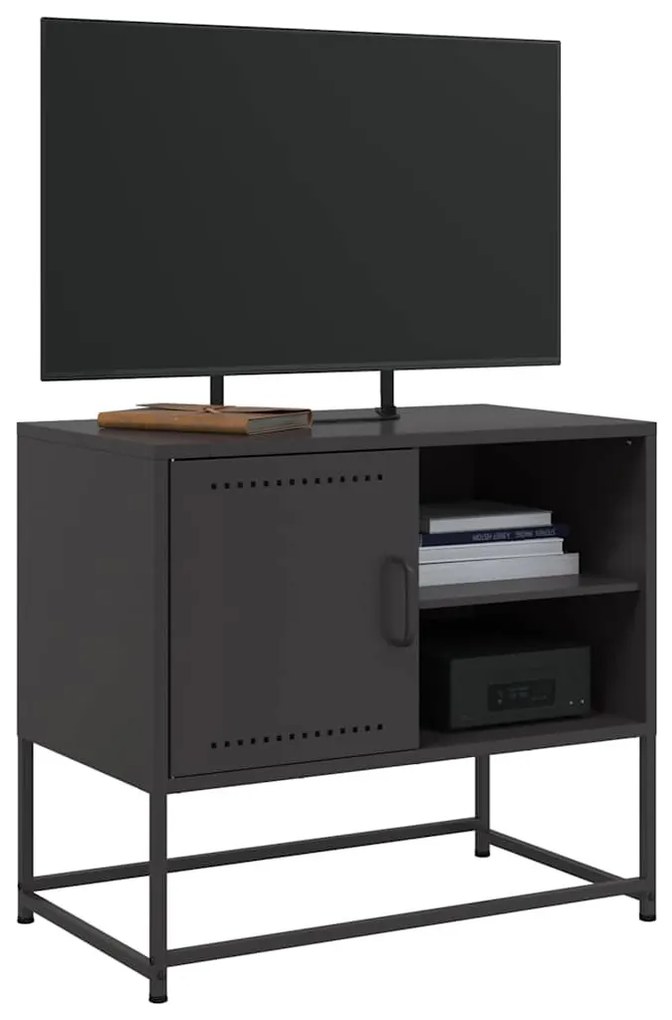 fekete acél TV-szekrény 68 x 39 x 60,5 cm
