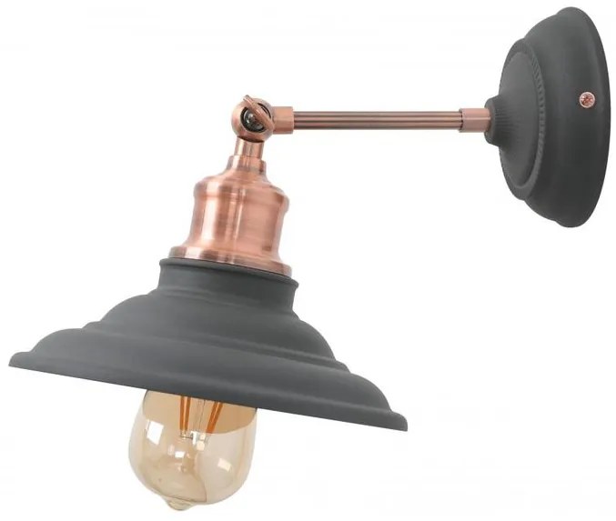 Lámpa Fali lámpatest LORET,7727,AC220-240V,50/60Hz,1*E27,max.40W,IP20,átmérő 20cm,egyes,fekete