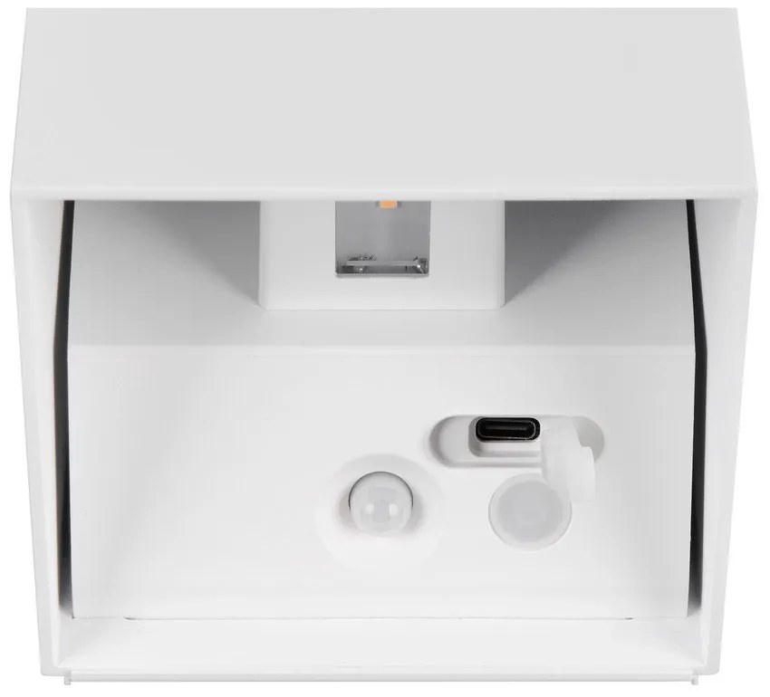 USB LED fali kültéri lámpa mozgásérzékelővel (magasság 10 cm) Genie – Trio