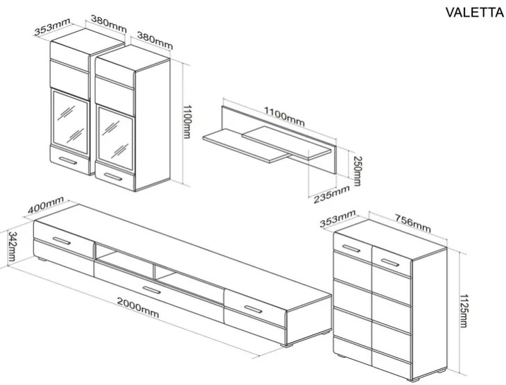 VALETTA 5 részes Nappali szett, kasmír