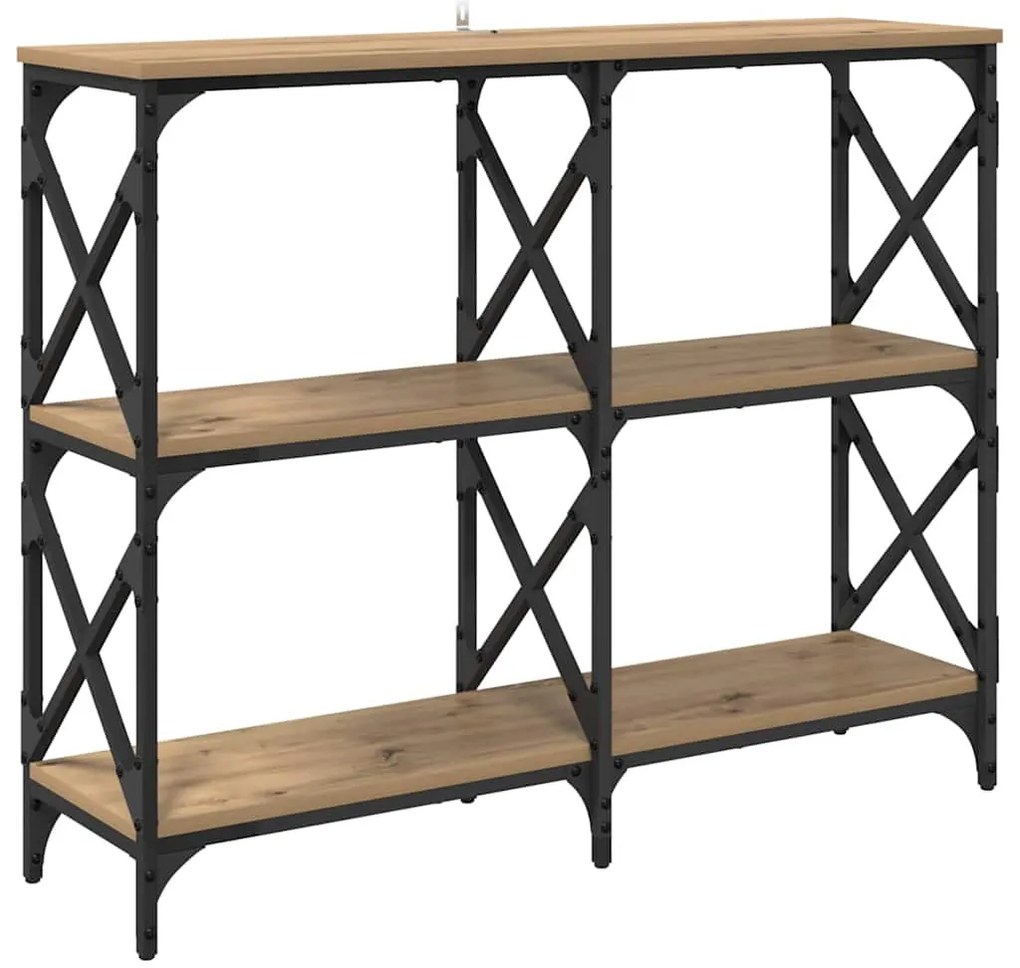 vidaXL Konzolasztal Artisan tölgy 100 x 28 x 80,5 cm Faanyag