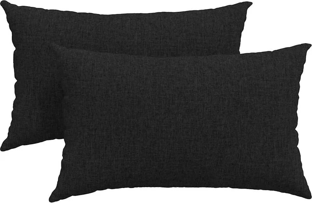 vidaXL Kanapé párnák 2 pcs Fekete 50 x 30 cm szövet