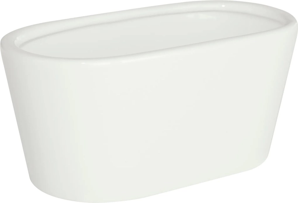 Virágcserép kerámia fedél fehér fényes ovális 19,5cm orchidea pozsgások