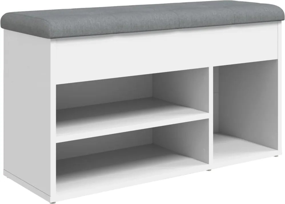 vidaXL fehér cipőpad 82 x 32 x 45,5 cm rétegelt fából
