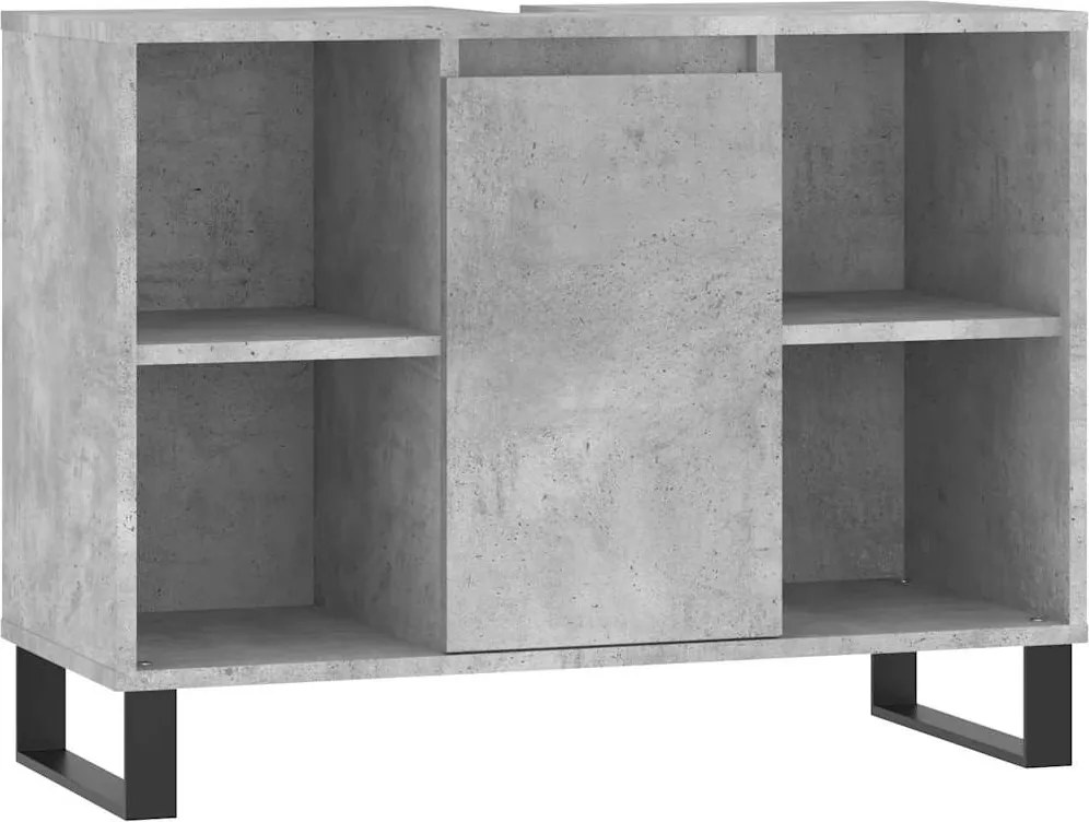 vidaXL betonszürke szerelt fa fürdőszobaszekrény 80 x 33 x 60 cm