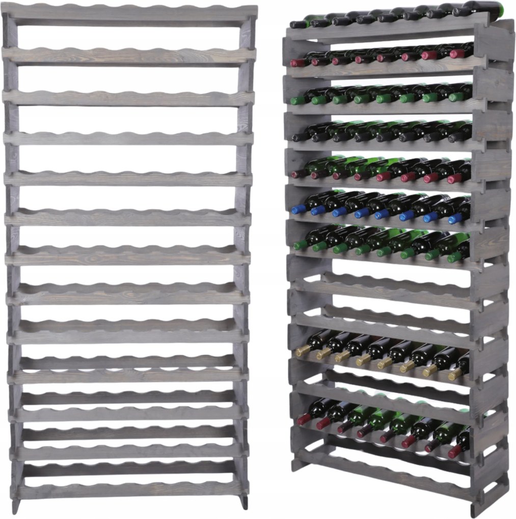 Bortartó állvány moduláris fa palacktartó 13x8 szerelés szerszámok nélkül