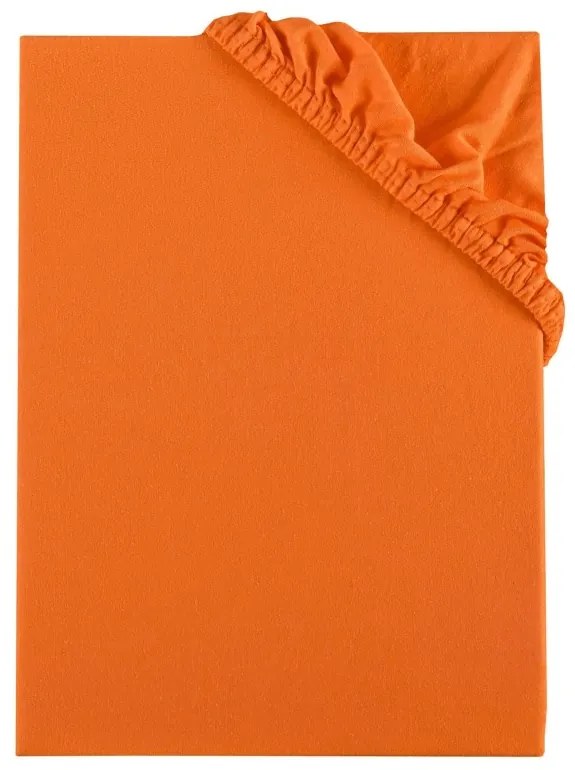EMI narancssárga 100% pamutjersey gumis lepedő, 90x200-as lap