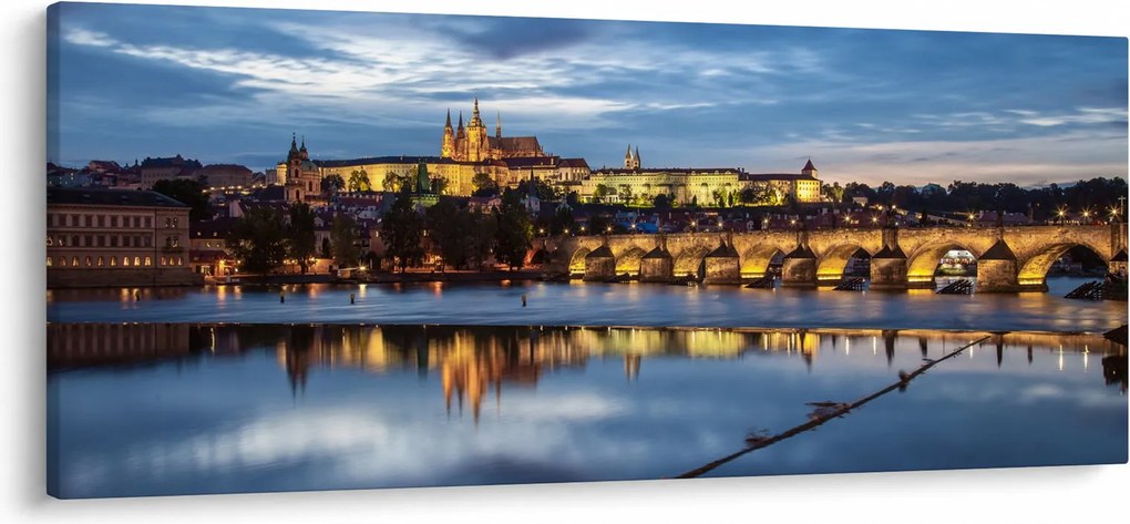 A prágai vár és a Károly-híd képe (120x50 cm)