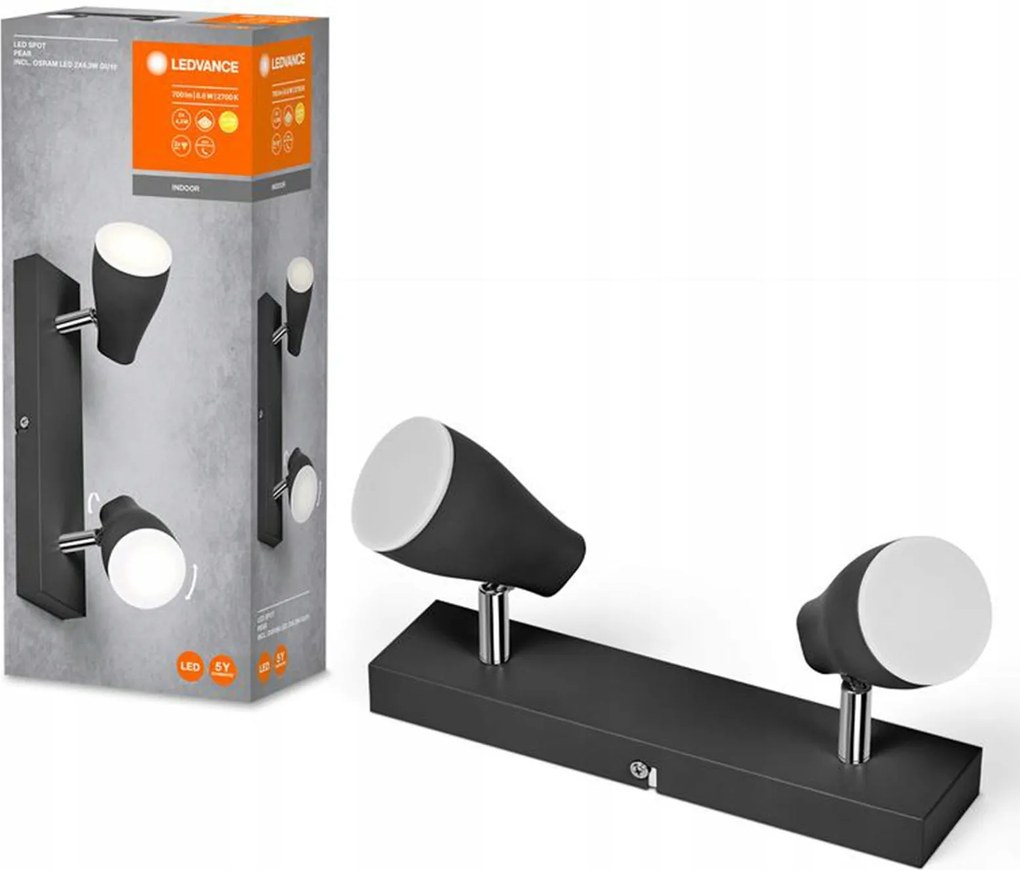 Mennyezeti lámpa Led Reflektor Állítható Pont 8.6W 3000K Fekete Spot