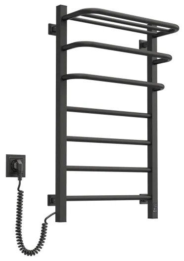 Fürdőszobai elektromos radiátor termosztáttal FORTIS 350W/230V 80,6 cm IP44 fekete baloldali