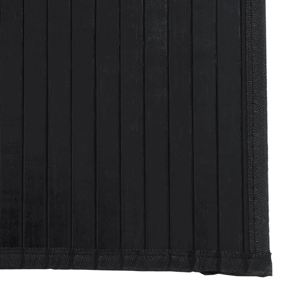 négyszögletű fekete bambusz szőnyeg 100 x 1000 cm